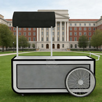 Chariot de vente de glaces et de gelato, tricycle alimentaire remorquable, vitrine mobile, congélateur, remorque alimentaire personnalisée, chariot de restauration rapide