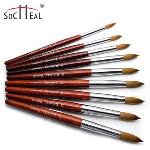 Pennello <span class=keywords><strong>per</strong></span> Unghie in <span class=keywords><strong>Acrilico</strong></span> di Alta Qualità con Manico in Legno Rosso e Logo Personalizzato OEM in Pelo di Kolinsky - Product Image 6
