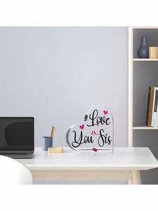 1 adorno de corazón acrílico encantador para cumpleaños de <span class=keywords><strong>hermanas</strong></span>, Día de San Valentín, decoración de escritorio para el hogar versátil - Product Image 5