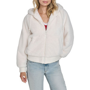 Street Style Wholesale Warm Women Hooded Coat with Faux <b>Fur</b> Casual Long Sleeve Jacket for Autumn and Winter - Product Image 1