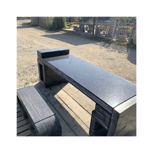 Tùy chỉnh tự nhiên màu đen đá Granite bàn ghế băng ghế dự bị Thiết lập hiện đại trong nhà vườn băng ghế dự bị chất lượng cao Countertop ngoài trời dài băng ghế dự bị Thiết lập - Product Image 1