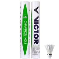 Volants de badminton en plumes de canard Victor Champion NO.1 approuvés BWF, poids 5g, lot de 12