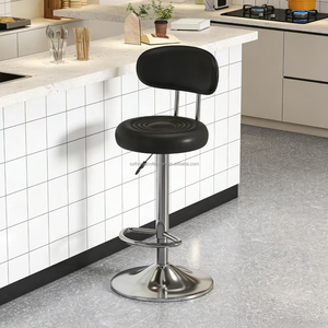 Chaises <span class=keywords><strong>de</strong></span> bar minimalistes haut <span class=keywords><strong>de</strong></span> gamme en PU pour la salle à manger familiale, tabourets <span class=keywords><strong>de</strong></span> cuisine réglables en PU rembourrés pour le salon à domicile - Product Image 5