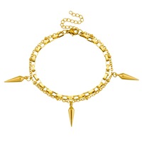 Bracelet de perles minimaliste haut de gamme pour femme 2025 – Design géométrique empilé tendance, chaîne et maillons en laiton plaqué or, cadeau bouddhiste