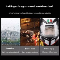 Nouveau hiver Durable en plastique HD magique lentille Film universel Anti-buée Patch complet demi casques remplacement moto accessoires