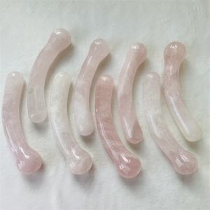 Natuurlijke roze kristallen penisvormige massage-staaf met ronde kop, <span class=keywords><strong>dildo</strong></span> van rozenkwarts, yoni-massage-staaf voor vrouwen, seksspeeltje - Product Image 3