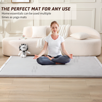 Tapis de jeu pour bébé et tout-petit, facile d'entretien, antidérapant, en velours corail, épais, en mousse à mémoire de forme, tatami, mousse haute densité, tapis de sol pour enfants
