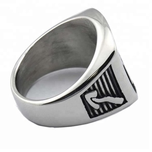 Europa y América, nuevo diseño <span class=keywords><strong>de</strong></span> moda <span class=keywords><strong>de</strong></span> acero inoxidable joyería Punk <span class=keywords><strong>Maestro</strong></span> masón sello masónico anillos <span class=keywords><strong>de</strong></span> dedo - Product Image 4
