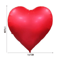 Ballons géants en forme de cœur rouge de 68 pouces pour la Saint-Valentin, les mariages, les fiançailles, les décorations d'anniversaire