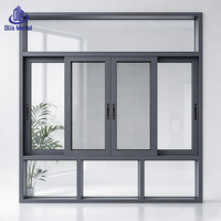 Fenêtre coulissante en aluminium avec moustiquaire, norme australienne, pour maisons modernes, résistante aux ouragans