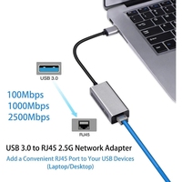 Logo personnalisé Adaptateur Ethernet Gigabit Type C vers LAN 2.5G Adaptateur USB vers RJ45 filaire 2500Mbps pour PC Téléphone