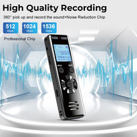 Mini Dictaphone numérique portable Offre Spéciale Enregistreur audio à commande vocale Puce de réduction du bruit Interface USB Format MP3 Métal