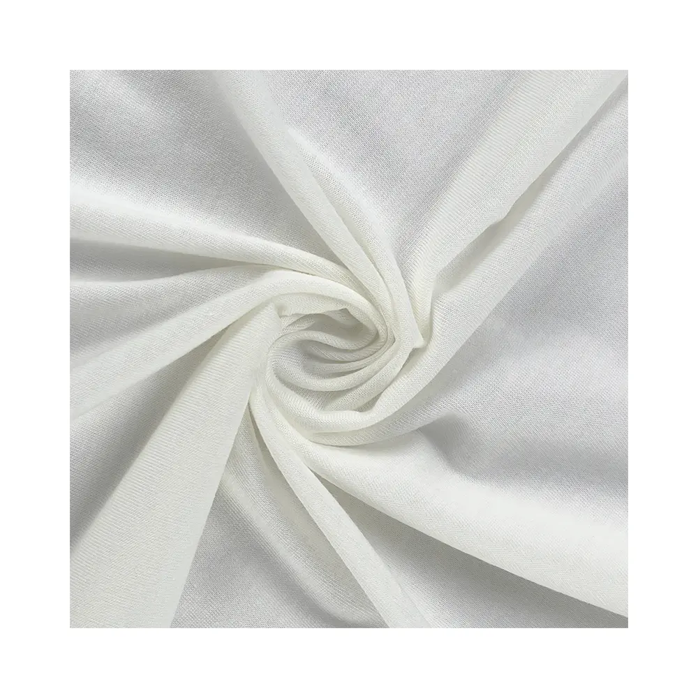 High quality 210gsm 100% Cotton Antibacterial single plain knit fabric that mimics the feel of hemp cotton fabric