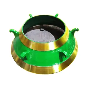 New High Manganese Steel Bowl Liner Spare Parts For GP300 GP300S Cone Crusher For Coal Mining Casting Processing