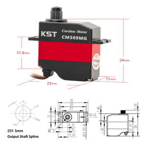 KST CM509MG Micro Coreless Metal Gear 6.0Kgf.cm 0.08sec Digital Servo High Torque Pequeña escala RC <span class=keywords><strong>Drone</strong></span> Aviones Coches Modelo de planeador - Product Image 6