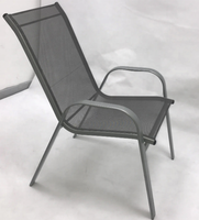Chaises empilables modernes bon marché en métal, en acier, en fer, textilener Teslin ensembles de jardin chaise de restaurant en métal avec bras