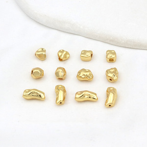 ลูกปัดทองชุบ 14K สีคงทน แบบบาโรก รูปทรงไม่สม่ำเสมอ สำหรับทำสร้อยข้อมือ สร้อยคอ DIY ขายส่ง - Product Image 2