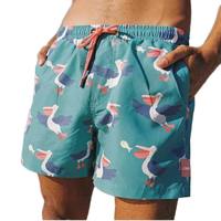 Short de bain sportif tissé personnalisé pour homme, imprimé pellicard, respirant, écologique, séchage rapide, taille élastique avec cordon de serrage, idéal pour l'été