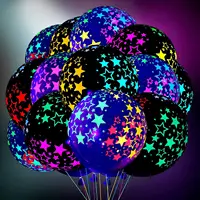 12 Zoll 100 Stück Neon Glow Ballons UV leuchtende Luftballons fluor zierende Stern Liebe Punkt Design Weihnachten Hochzeit Geburtstags feier Dekor