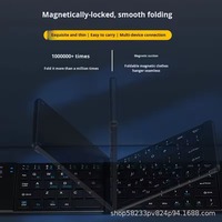 Clavier et souris sans fil USB ultra-minces, pliables et légers, combo à trois modes de charge, pour le bureau, les tablettes, les téléphones, les ordinateurs portables