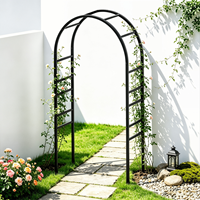 Arche de jardin élégante et minimaliste en fer tubulaire carré, thermolaquée, anti-rouille, résistante aux intempéries, pour jardin et patio, vente en gros OEM
