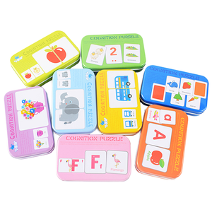 Puzzle in Legno per Bambini, Scatola di Ferro Fai-da-Te, Animali, Veicoli, Cartoni Animati, Storie, Giocattoli Educativi per la Prima Infanzia - Product Image 1