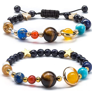 สร้อยข้อมือลูกปัดหินธรรมชาติรูปดาวแปดดวงสำหรับผู้หญิงสร้อยข้อมือระบบสุริยะจักรวาลจักรวาลจักรวาล - Product Image 1