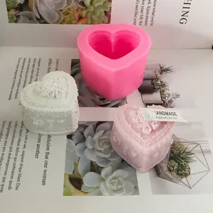 प्यार गुलाब केक Aromatherapy मोमबत्ती सिलिकॉन मोल्ड सजावट पेंडुलम पाक प्लास्टर मोल्ड