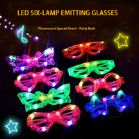 Lunettes lumineuses LED à six lumières pour décoration de bar de concert, fournitures de fête, jouets lumineux en gros