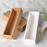 Boîte cadeau en papier kraft personnalisée avec impression de logo, forme rectangulaire, pour l'emballage de fleurs, de thé, de chaussettes, de gâteaux