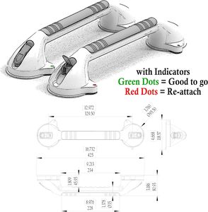 16 inç modern banyo kaymaz sap gri tut barlar yüksek kalite emme 2 bardak duş dengesi korkuluk destek yardımcı banyo - Product Image 5