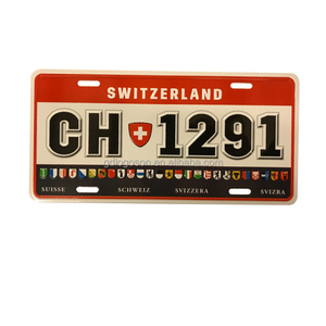 Targa <span class=keywords><strong>Vintage</strong></span> Danimarca, Insegna Retrò in Alluminio, Targa Rustica con Bandiera Svizzera, Souvenir in Metallo per Decorazione e Regalo da Viaggio - Product Image 5