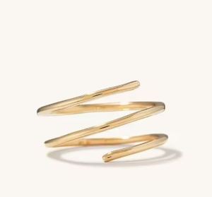 Anillo espiral de dos tonos 925 joyería de moda llena de plata y oro - Product Image 5