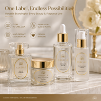 Étiquette personnalisée transparente en feuille d'or, autocollant imperméable en rouleau pour emballage de flacon de sérum cosmétique, logo adhésif, marque OEM ODM
