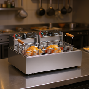 Friteuse électrique professionnelle Vevor 18Qt en acier inoxydable, friteuse de comptoir 3000W à double panier pour usage en restaurant - Product Image 2