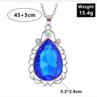 Collar de Gema mágica de Sofía para niña, joyería, amuleto de princesa, cadena de aleación, colgante de cristal en forma de lágrima, regalo
