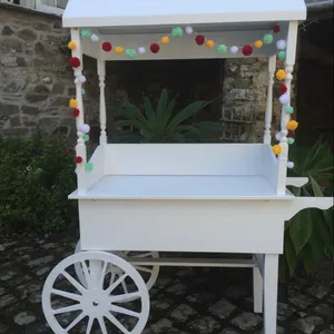 Meest populaire snoep winkelwagen witte kleur straat candy winkelwagen