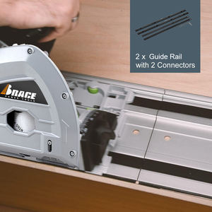 Sierra circular de inmersión de 165 mm y 1400 W, modelo 2026, con riel guía para trabajar la madera y cortes en V - Product Image 2