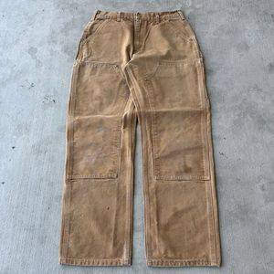 מכנסי קנבס כבדים לגברים, גזרה רחבה וישרה, מכנסי קרגו, מכנסי ג'ינס, שטיפה באבן, מכנסי קנבס לגברים - Product Image 5