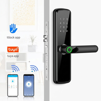 Cerradura Inteligente TTlock Tuya WIFI para Madera/Acero, Cerradura Electrónica con Huella Dactilar, Sistema de Cerradura de Puerta Semiautomática