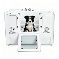 Baignoire SPA professionnelle pour animaux DPbathe avec porte d'accès, en acrylique, fonction bain au lait et ozone, pour le lavage des animaux
