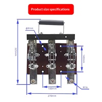 Sectionneur à couteaux HD11-1000/38, type ouvert, tripolaire, simple contact, 1000A, en cuivre-laiton, triphasé, trois fils