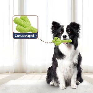 Durable RUBBER <span class=keywords><strong>Dog</strong></span> Cactus Chew Toy - No tóxico Interactivo Limpieza de dientes Divertido Pull Toy para perros
