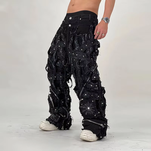 ديزنيو الرجال مكدسة الجينز ممزق الرجال الجينز أزياء الرجال عالية الجودة مصمم الجينز القطني للرجال - Product Image 3