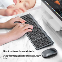 Ensemble clavier et souris ergonomique ultra-fin à chargement infrarouge trois modes, prêt à l'emploi, en gros, directement de l'usine