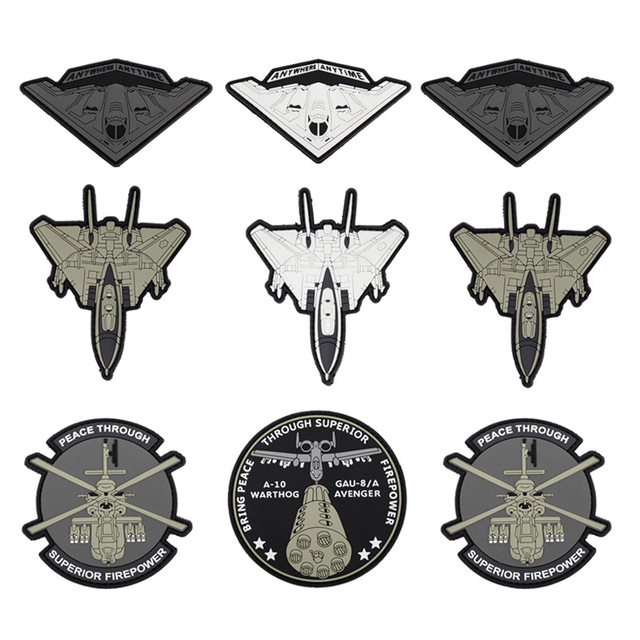 Cross Border Bomber Fighter Series Helicopter Morale Badge Water Resistant 3D PVC Soft Rubber Customizable Size Night Light