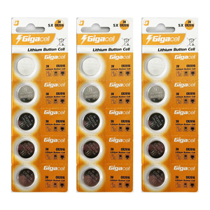 Pilas de Botón de Litio CR2016, Pilas de Botón de 3 V de Larga Duración (Paquete de 5) - Product Image 1