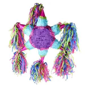 Atacado festa tabela decoração tamanho personalizado colorido dobrável-able mexicano estrela pinata