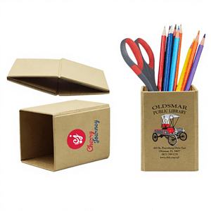 Porte-stylos multifonctionnel en bois écologique, boîte de rangement pour organisateur de bureau - Product Image 1