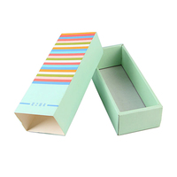 Boîte d'emballage coulissante pour chaussettes, en papier recyclé, imprimée sur mesure en usine, avec pelliculage mat, gaufrage et pliage, adaptée aux aliments